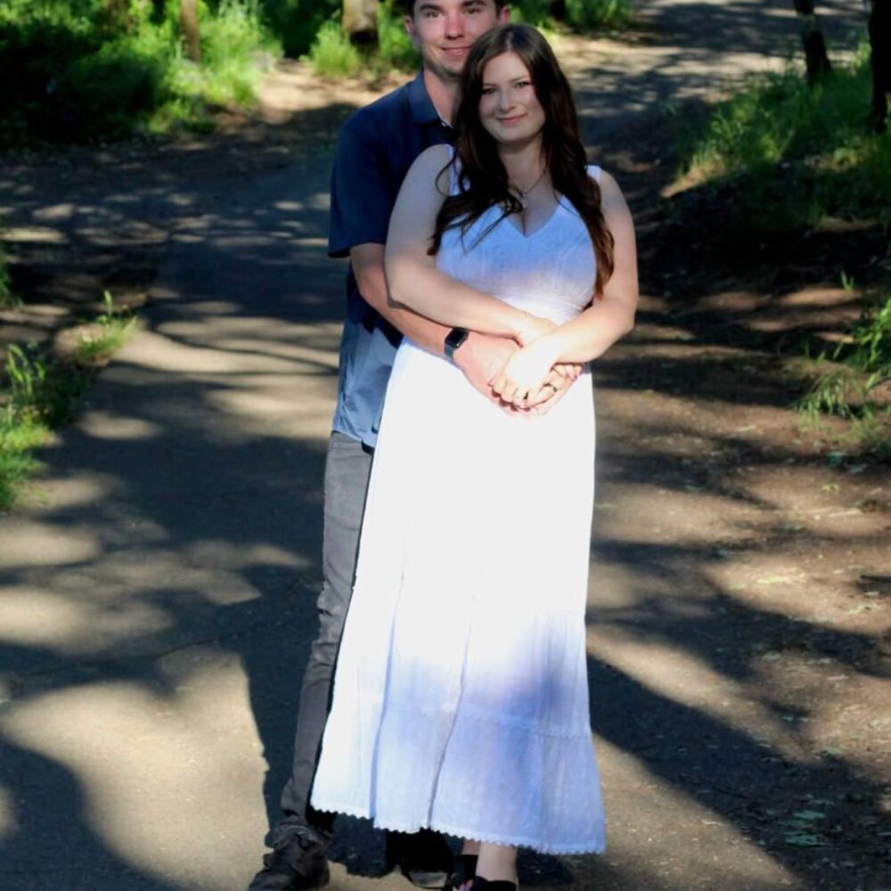 Long White Flowy, Lacy Dress